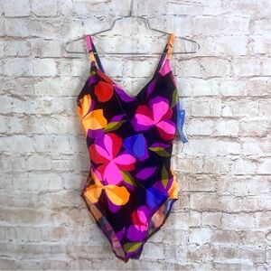 Vintage 80s Monte Carlo One Piece Swimsuit Size 14 Deadstock NEW